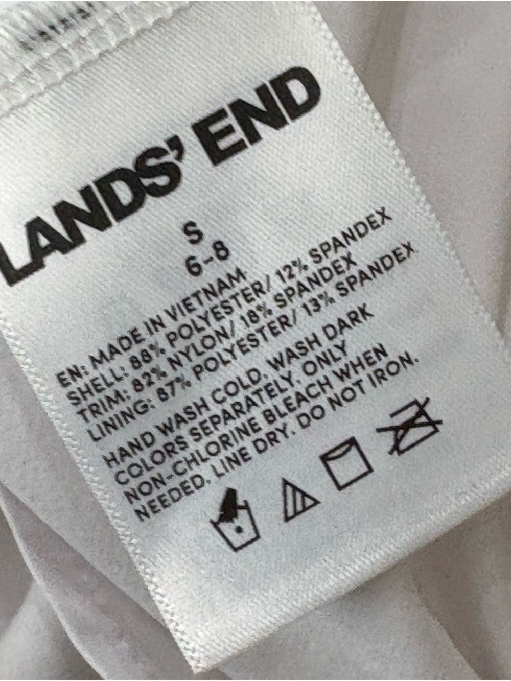 Lands' End White Tiered Pull On Swim Skirt Skort, Size S, NWT - Picture 6 of 7